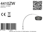 Boog wandlamp Vela Lino 4410ZW zwart met zwarte textiel kap