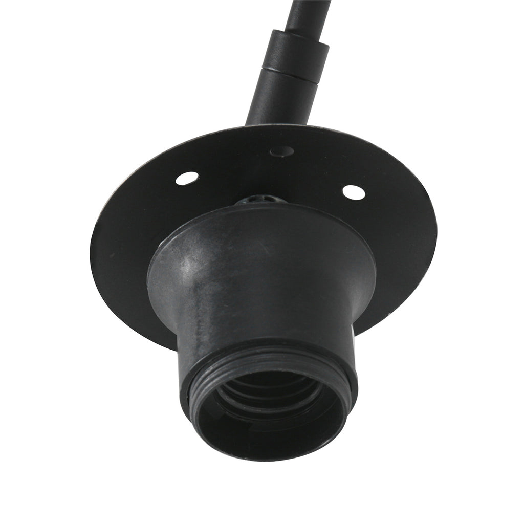 Boog wandlamp Vela Lino 4410ZW zwart met zwarte textiel kap