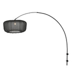 Boog wandlamp Vela Lino 4410ZW zwart met zwarte textiel kap