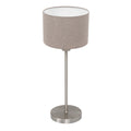 Tafellamp Noor 4415ST – Geborsteld staal met taupe linnen kap