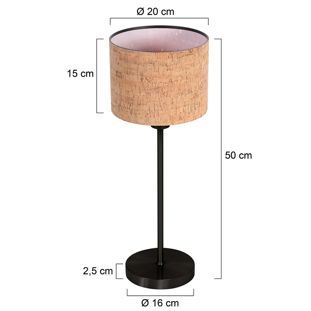 Tafellamp Noor 4422ZW met lichtdoorlatende kap