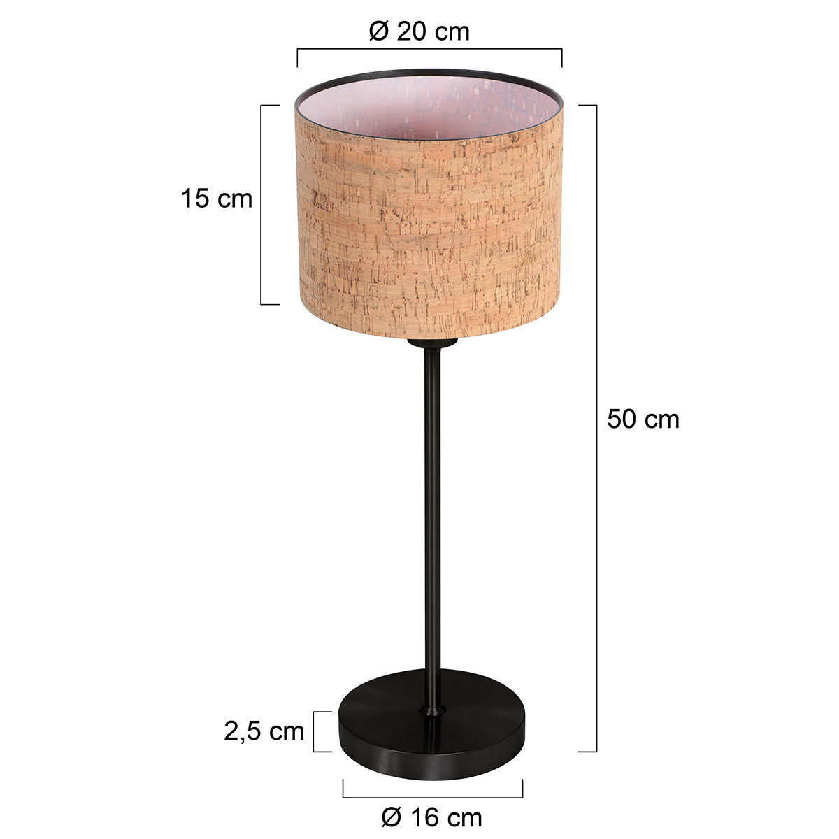 Tafellamp Noor 4422ZW met lichtdoorlatende kap