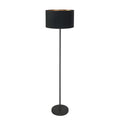 Vloerlamp Noor 4436ZW – Zwart armatuur met zwarte linnen kap