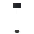Vloerlamp Noor 4436ZW – Zwart armatuur met zwarte linnen kap