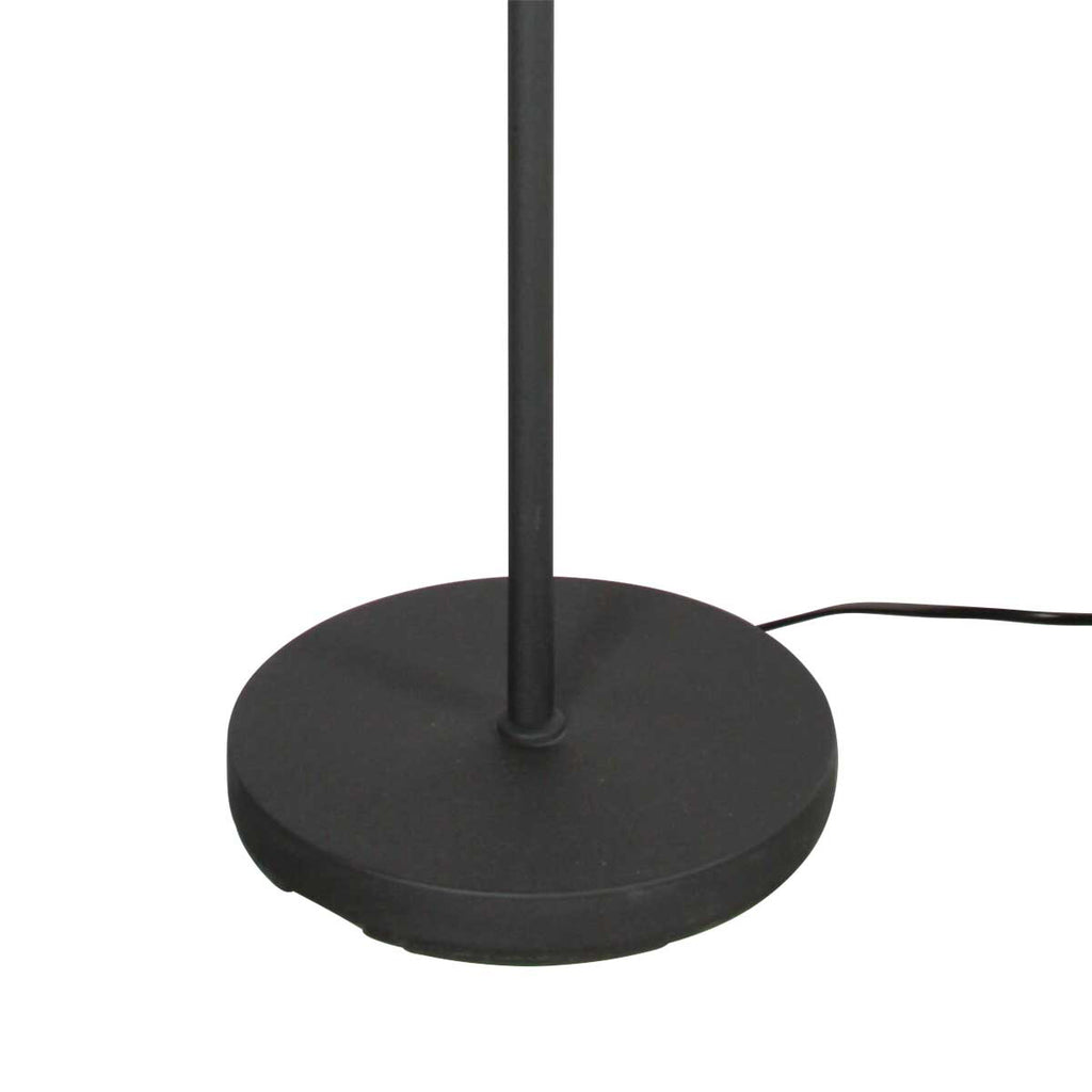 Vloerlamp Noor 4441ZW – Mat zwart met grijze velours kap