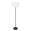 Vloerlamp Noor 4443ZW – Mat zwart met witte linnen kap