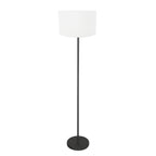 Vloerlamp Noor 4443ZW – Mat zwart met witte linnen kap