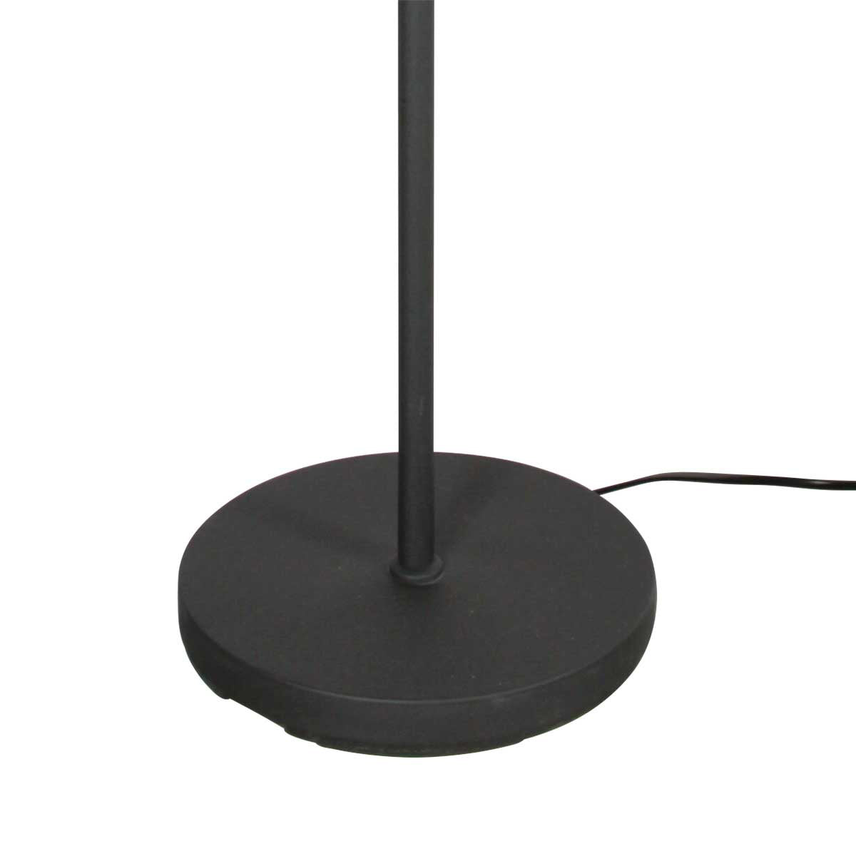 Vloerlamp Noor 4443ZW – Mat zwart met witte linnen kap