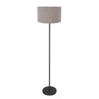 Vloerlamp Noor 4444ZW – Mat zwart met taupe linnen kap