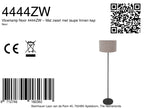 Vloerlamp Noor 4444ZW – Mat zwart met taupe linnen kap