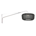Wandlamp Vela Lino 4447ST staal met zwarte textiel kap Ø60 cm