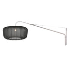 Wandlamp Vela Lino 4447ST staal met zwarte textiel kap Ø60 cm