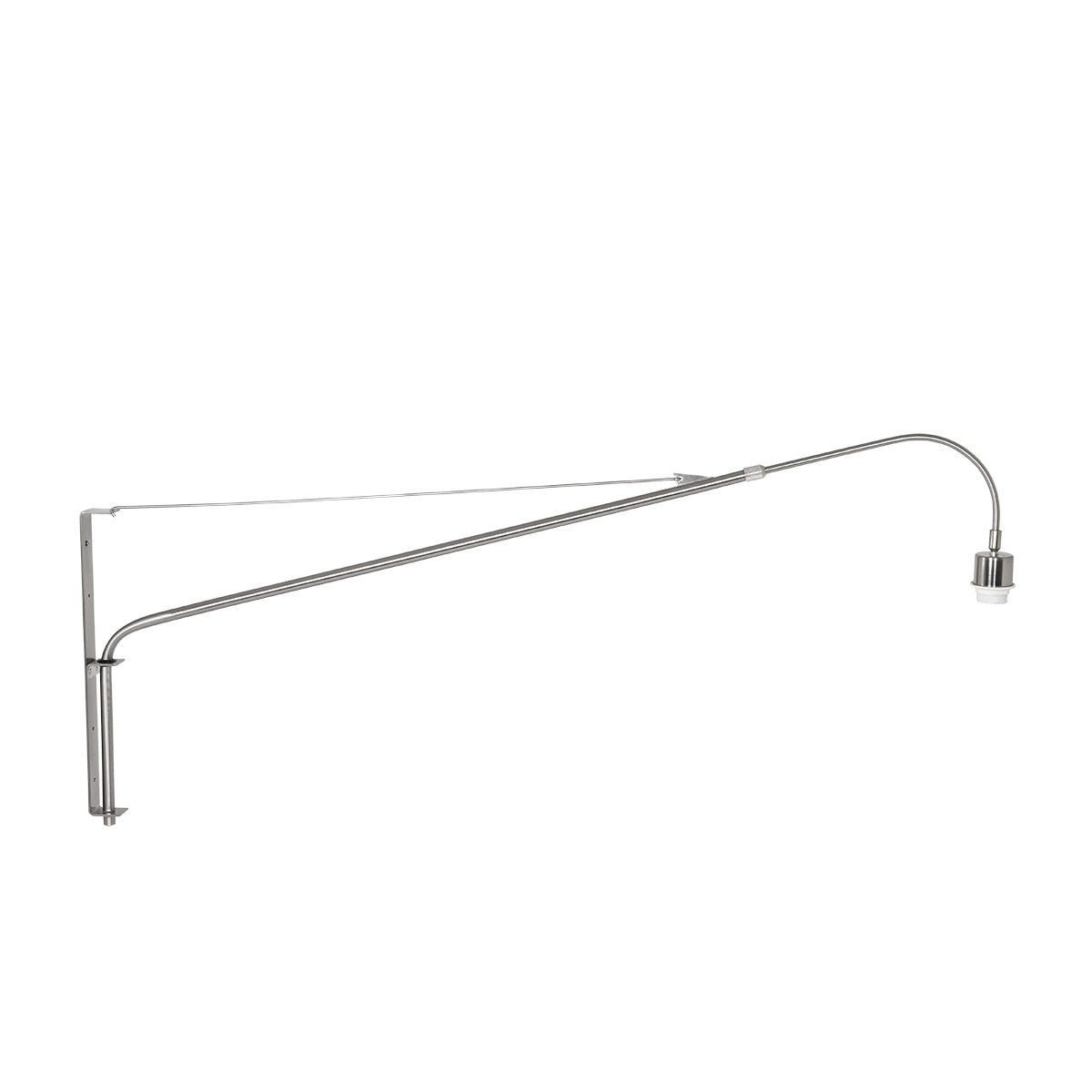 Wandlamp Vela Lino 4447ST staal met zwarte textiel kap Ø60 cm
