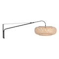 Wandlamp Elegant Classy 4448ZW – Zwart met bamboe kap Ø60 cm