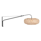 Wandlamp Elegant Classy 4448ZW – Zwart met bamboe kap Ø60 cm