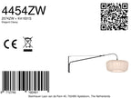 Wandlamp Vela Lino 4454ZW zwart met beige-crème textiel kap