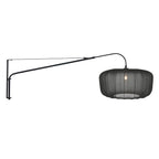 Wandlamp Vela Lino 4455ZW zwart met zwarte textiel kap Ø60 cm