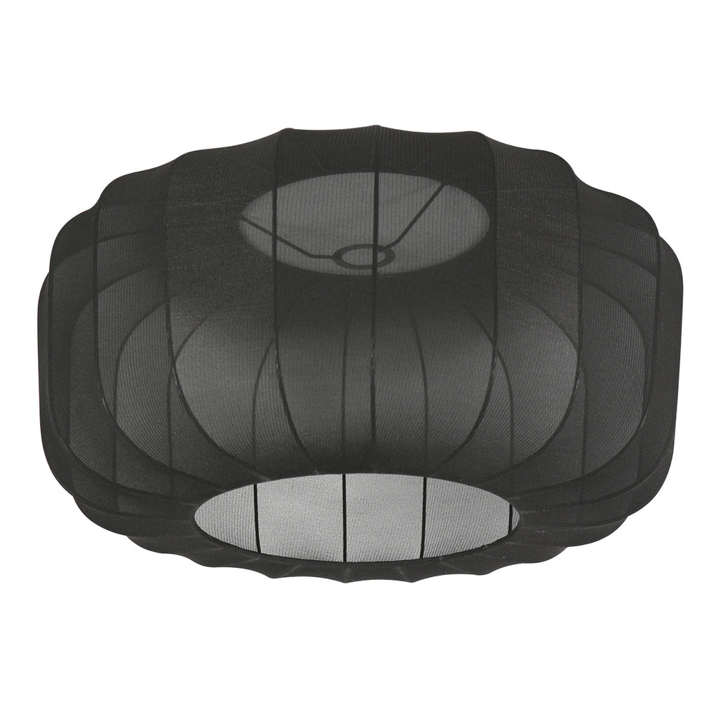 Wandlamp Vela Lino 4455ZW zwart met zwarte textiel kap Ø60 cm
