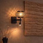 Nox Light 4456ZW – wandlamp met bamboe kap en leeslamp