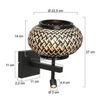 Nox Light 4456ZW – wandlamp met bamboe kap en leeslamp