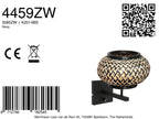 Nox Light 4459ZW – wandlamp met bamboe kap