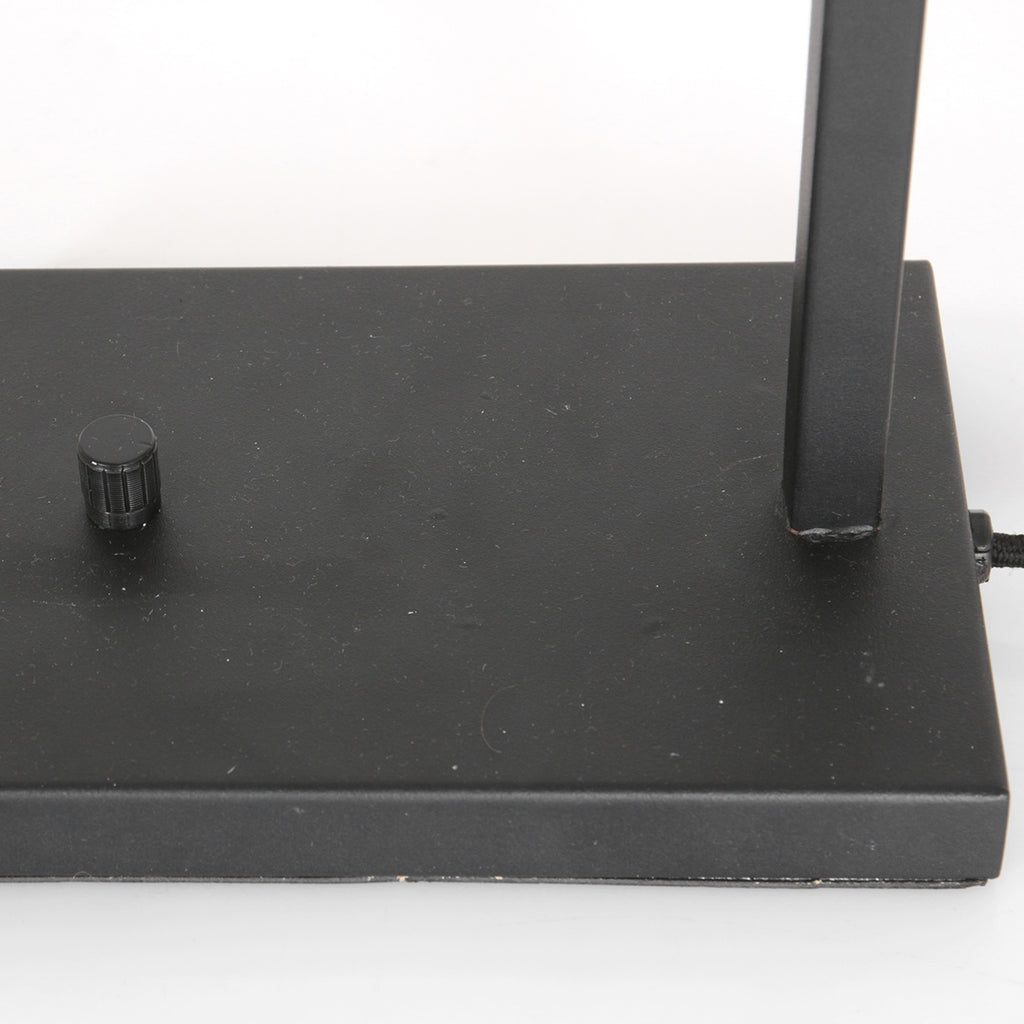 Nox Light 4461ZW – tafellamp met bamboe kap en zwart frame