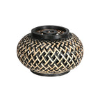 Nox Light 4461ZW – tafellamp met bamboe kap en zwart frame