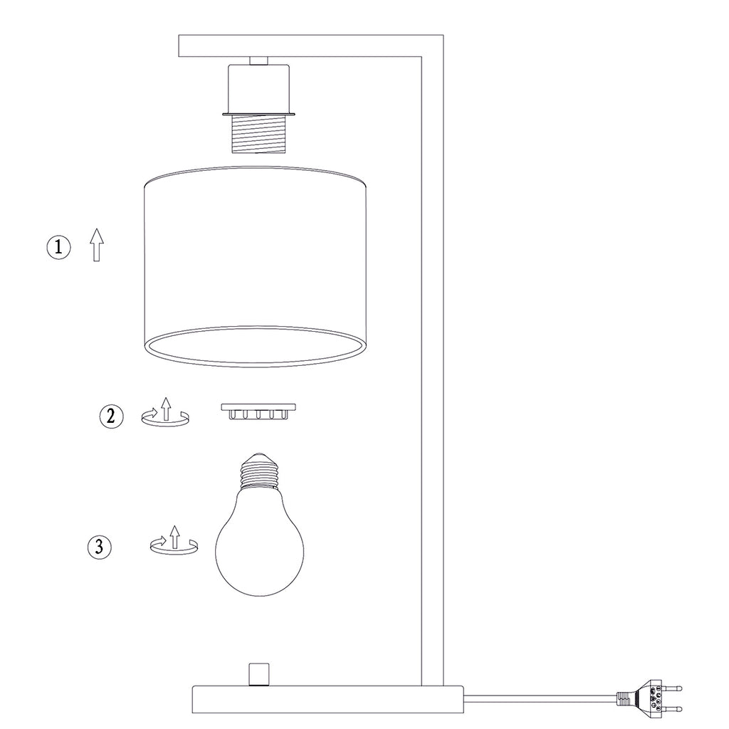 Nox Light 4461ZW – tafellamp met bamboe kap en zwart frame