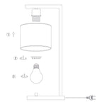 Nox Light 4461ZW – tafellamp met bamboe kap en zwart frame
