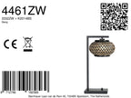 Nox Light 4461ZW – tafellamp met bamboe kap en zwart frame