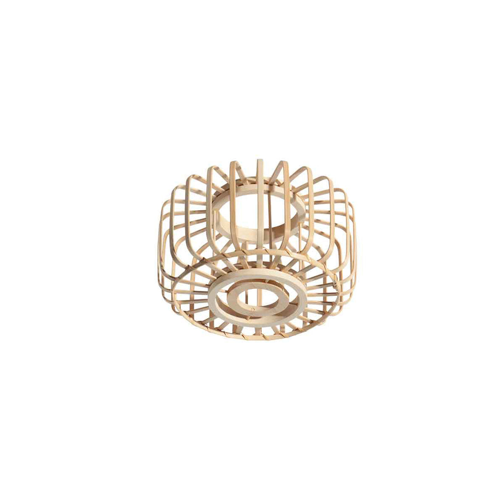 Hanglamp Breeza-Beach 4475ZW zwart met bamboe kap Ø20 cm