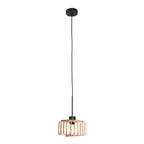 Hanglamp Breeza-Beach 4475ZW zwart met bamboe kap Ø20 cm