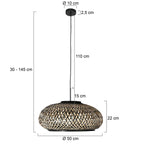Nox Light 4476ZW – gevlochten bamboe in zwart en naturel Ø50
