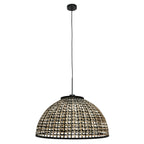 Nox Light 4477ZW – hanglamp met halfronde bamboe kap 60 cm