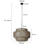 Nox Light 4478ZW – hanglamp met grote bamboe kap 53 cm