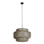 Nox Light 4478ZW – hanglamp met grote bamboe kap 53 cm
