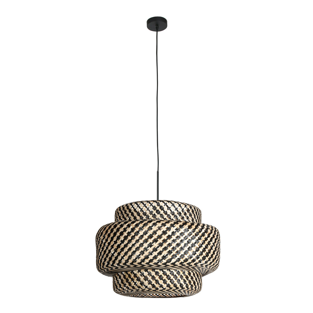 Nox Light 4478ZW – hanglamp met grote bamboe kap 53 cm