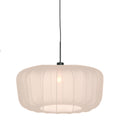 Hanglamp Vela Lino 4485ZW zwart met beige-crème textiel kap
