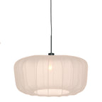 Hanglamp Vela Lino 4485ZW zwart met beige-crème textiel kap