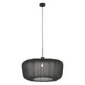 Hanglamp Vela Lino 4486ZW zwart met zwarte textiel kap Ø60 cm