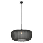 Hanglamp Vela Lino 4486ZW zwart met zwarte textiel kap Ø60 cm