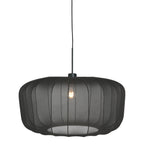 Hanglamp Vela Lino 4486ZW zwart met zwarte textiel kap Ø60 cm