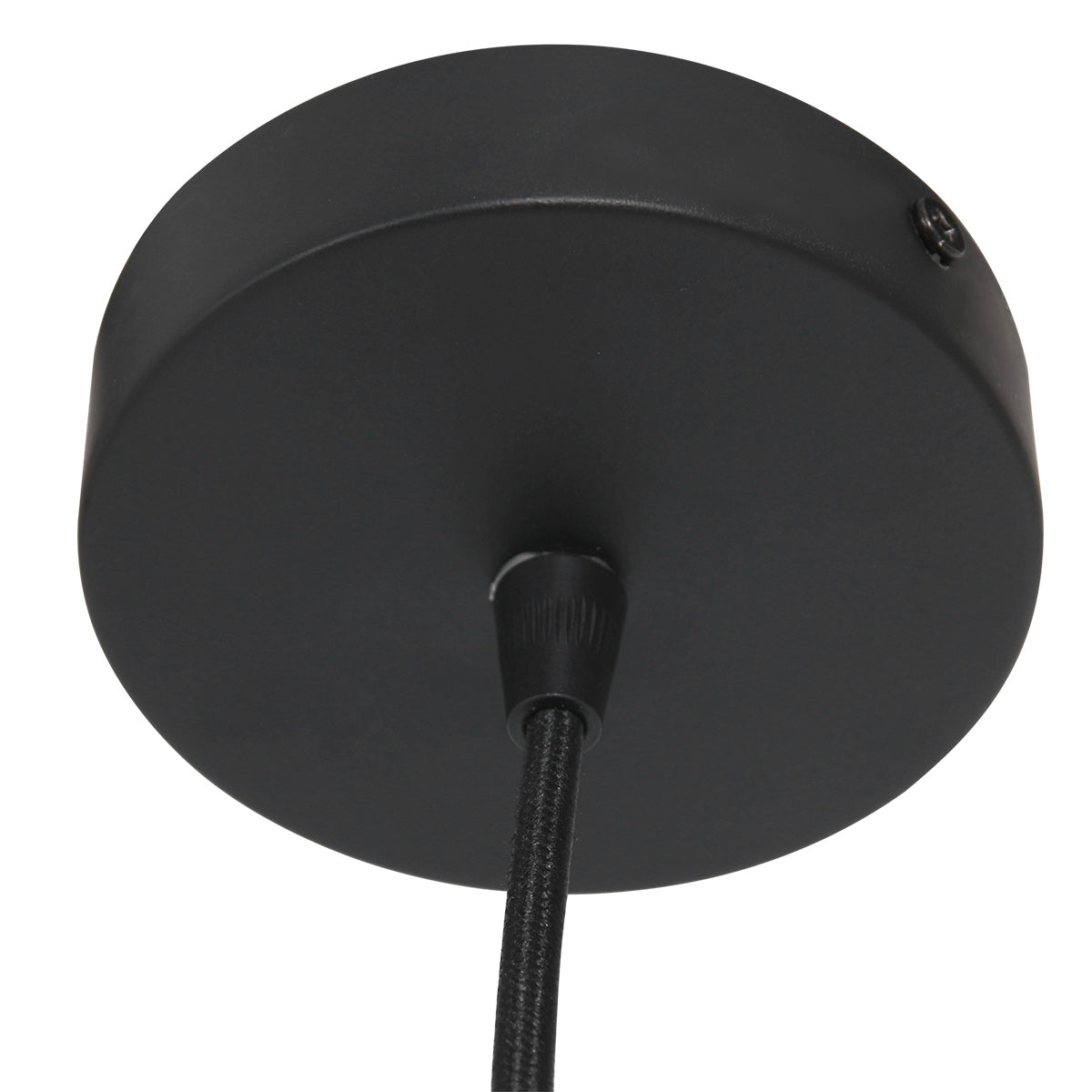 Hanglamp Vela Lino 4486ZW zwart met zwarte textiel kap Ø60 cm