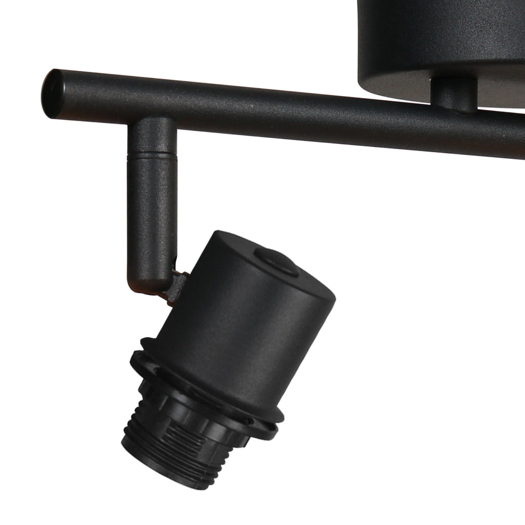 Wand-/plafondlamp Sumba 4488ZW – 2-lichts bamboe cilinder kapjes