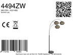 Nox Light 4494ZW – vloerlamp met 3 bamboe kapjes