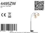 3-lichts vloerlamp Sparkled Light 4495ZW met open crème bamboe kappen