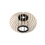 3-lichts vloerlamp Sparkled Light 4495ZW met open crème bamboe kappen