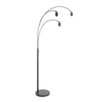 3-lichts vloerlamp Sparkled Light 4495ZW met open crème bamboe kappen