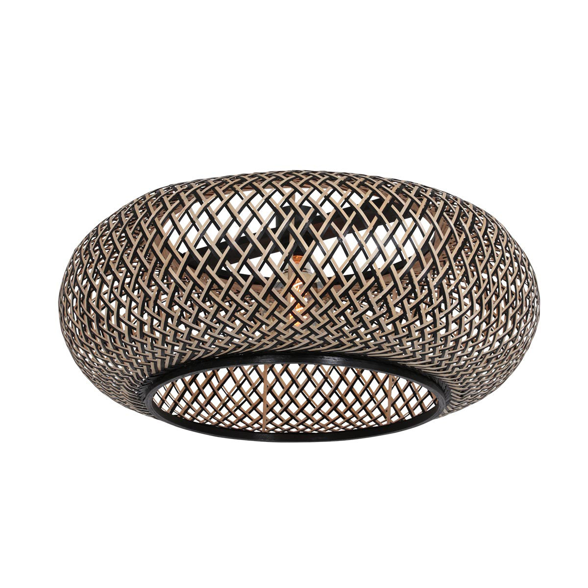 Zwarte vloerlamp Zig-Zag 4510ZW – natuurlijk bamboe in speels silhouet
