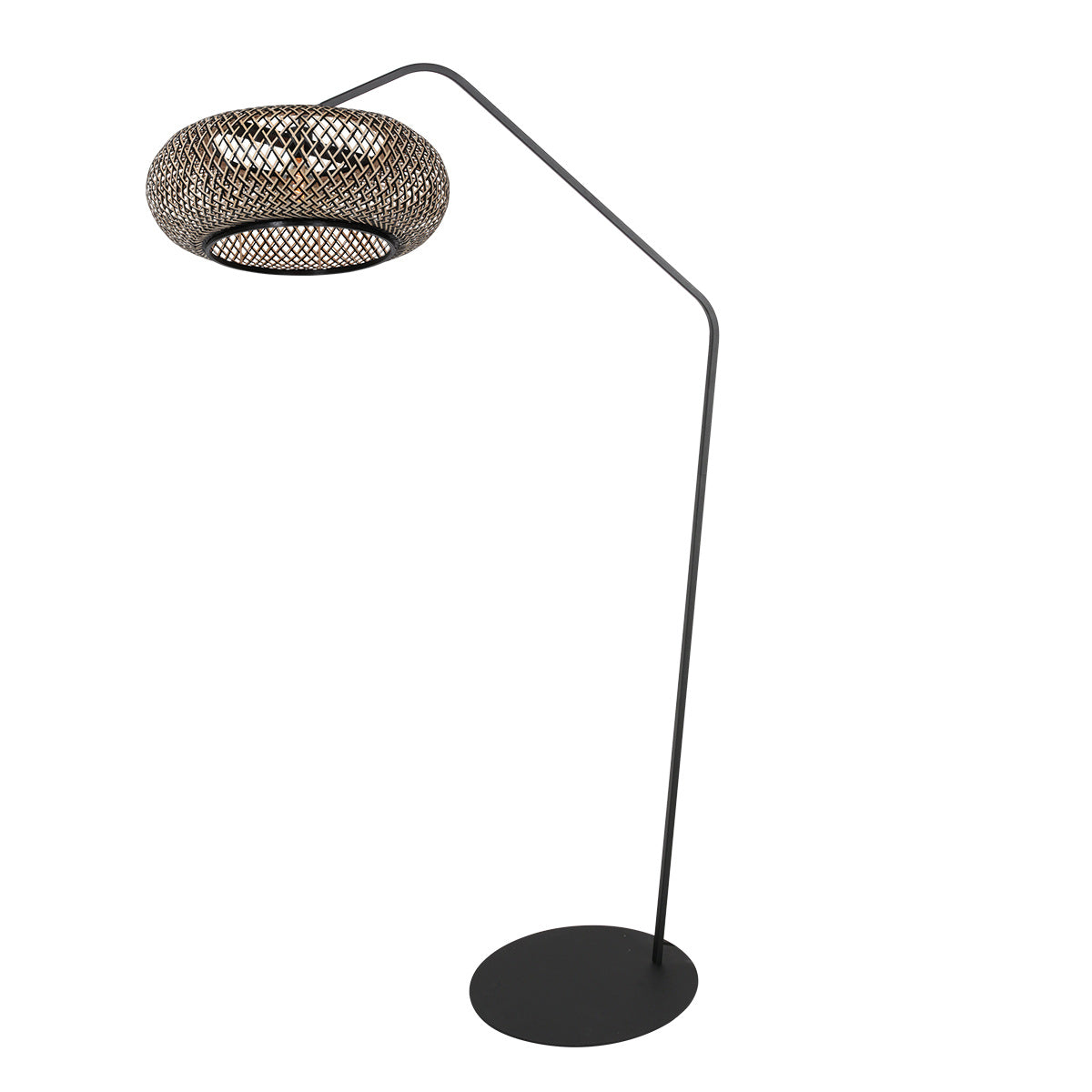 Zwarte vloerlamp Zig-Zag 4510ZW – natuurlijk bamboe in speels silhouet